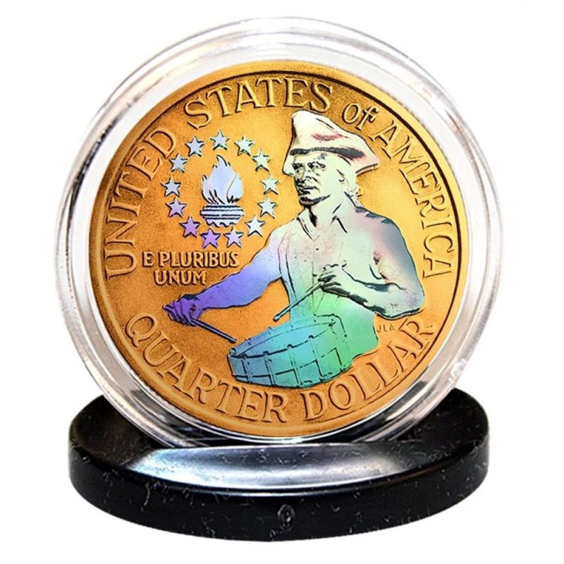 1976 independence hologram bicentennial 24k gold quarter 562505