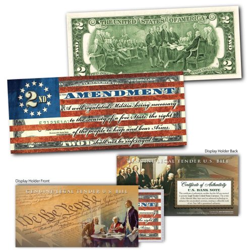 2nd amendment flag genuine legal tender us 2 bill 463534