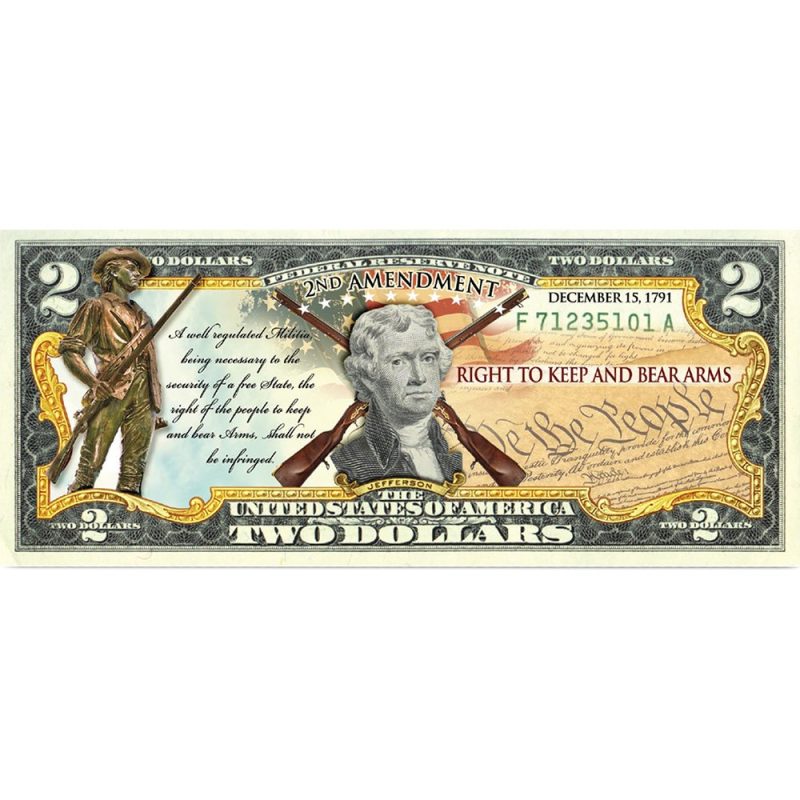 2nd amendment muskets genuine legal tender us 2 bill 599701