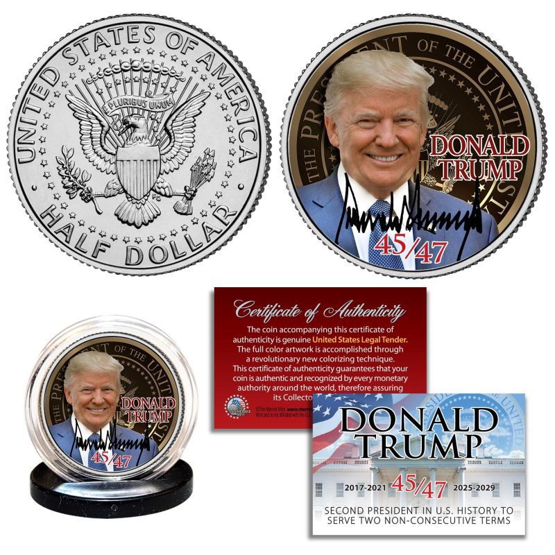 Trump JFK Coin 45 47 PRES. SEAL BACKGROUND 2