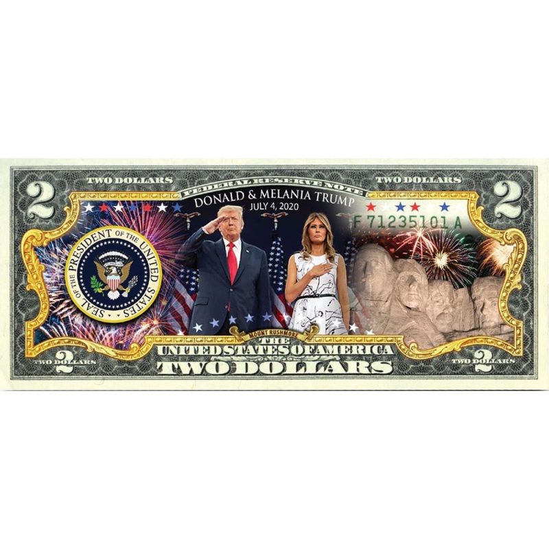 donald melania trump saluting july 4th genuine legal tender us 2 bill 409718