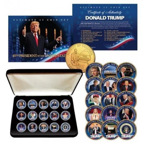 donald trump ultimate 15 coin 24k gold plated washington dc quarter set with premium display box 116999