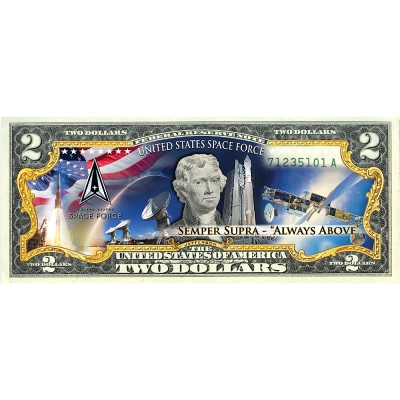 us space force new logo genuine legal tender us 2 bill 700368