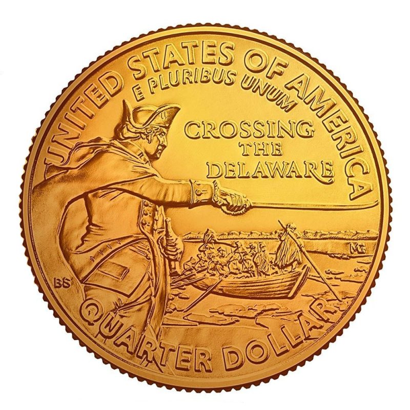 washington crossing delaware washington dc quarter 24k gold plated 982125